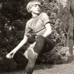 The author pitching at the age of twelve